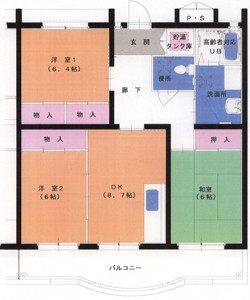 多久ステーション南ハイツ3Dk間取り図