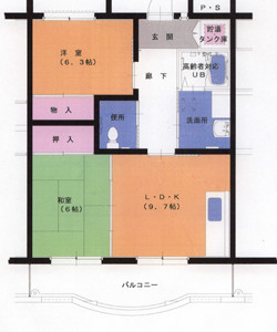 多久ステーション南ハイツ2Dk間取り図