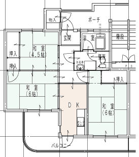 中多久駅前改良住宅3K間取り図2