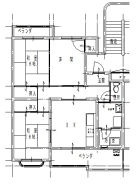 東多久駅前団地3Dk間取り図