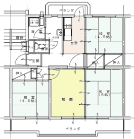 別府団地1棟間取り図