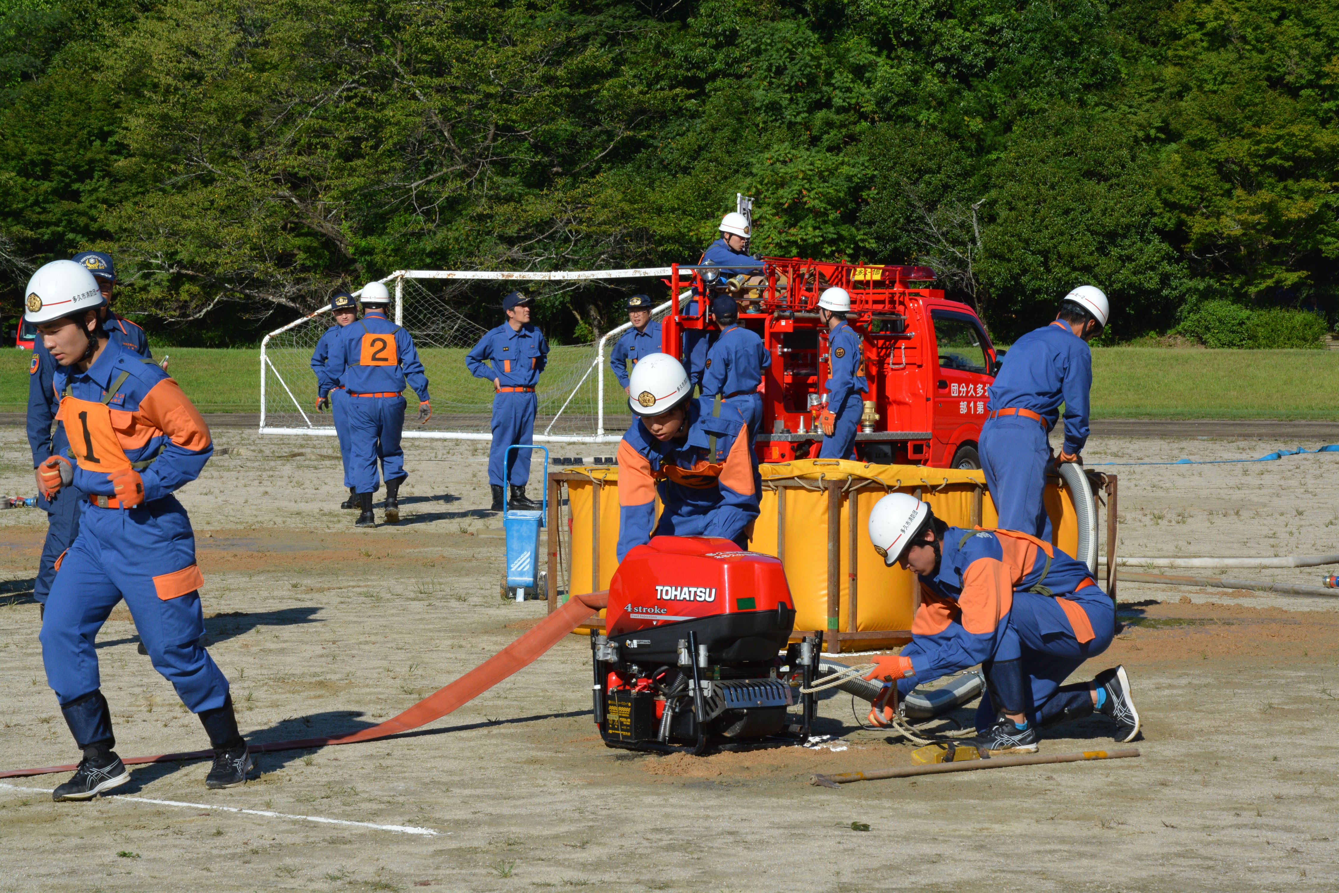 放水までの作業の様子