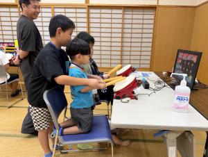 太鼓の達人体験の様子